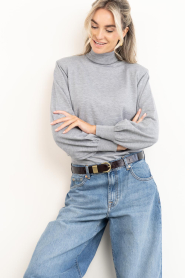 Co'Couture :  Soft turtleneck Cory | grey - img4