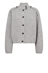 Co'Couture |  Knitted cardigan with buttons Row | grey | Picture 1