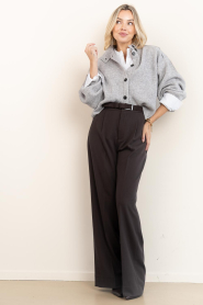 Co'Couture |  Knitted cardigan with buttons Row | grey | Picture 3
