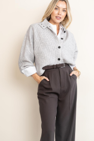 Co'Couture |  Knitted cardigan with buttons Row | grey | Picture 5