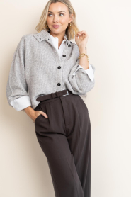 Co'Couture |  Knitted cardigan with buttons Row | grey | Picture 7