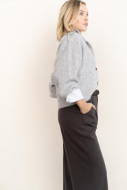 Co'Couture |  Knitted cardigan with buttons Row | grey | Picture 8