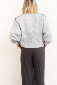 Co'Couture |  Knitted cardigan with buttons Row | grey | Picture 9