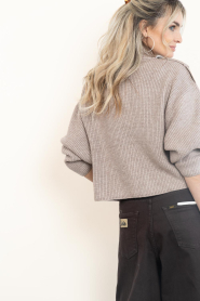 Co'Couture |  Knitted cardigan with buttons Row | brown | Picture 8