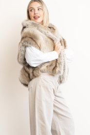 STUDIO AR |  Faux fur bodywarmer Olena | beige | Picture 5