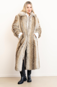 STUDIO AR |  Faux fur long coat Scarlet | beige | Picture 4