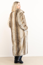 STUDIO AR |  Faux fur long coat Scarlet | beige | Picture 5