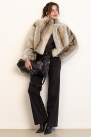 STUDIO AR |  Faux fur jas Lumi | brown | Picture 3