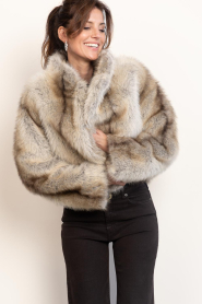 STUDIO AR |  Faux fur jas Lumi | brown | Picture 2