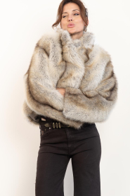 STUDIO AR |  Faux fur jas Lumi | brown | Picture 4