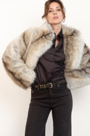 STUDIO AR |  Faux fur jas Lumi | brown | Picture 5