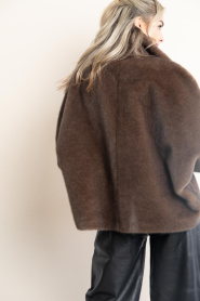 STUDIO AR |  Faux fur cape jacket | choco | Picture 8