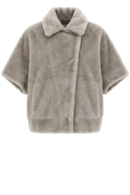 STUDIO AR |  Faux fur cape jacket Clara | grey | Picture 1