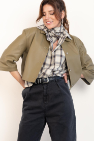 STUDIO AR |  Lamb leather blouse jacket Hollis | olive green | Picture 10