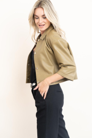 STUDIO AR |  Lamb leather blouse jacket Hollis | olive green | Picture 7