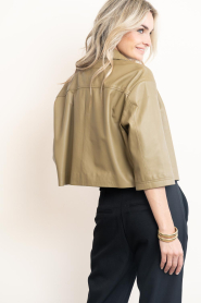 STUDIO AR |  Lamb leather blouse jacket Hollis | olive green | Picture 8