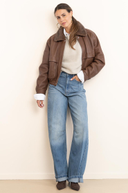 STUDIO AR |  Leather bomber Abigale | cognac | Picture 3