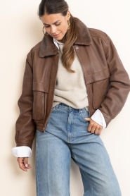 STUDIO AR |  Leather bomber Abigale | cognac | Picture 4