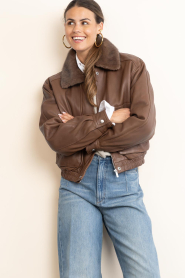 STUDIO AR |  Leather bomber Abigale | cognac | Picture 5
