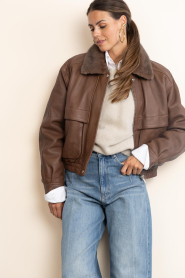STUDIO AR |  Leather bomber Abigale | cognac | Picture 6
