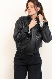 STUDIO AR |  Leather bomber jacket Willow | black | Picture 5