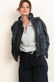 STUDIO AR |  Leather bomber jacket Willow | black | Picture 7
