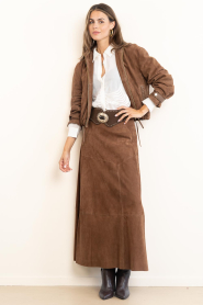 STUDIO AR :  Suède maxi skirt Helena | brown - img3