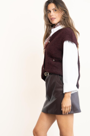 STUDIO AR |  Leather mini-skirt Saidy | brown | Picture 8