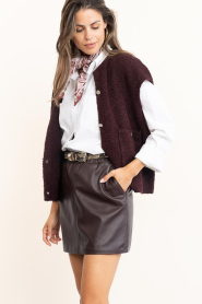 STUDIO AR |  Knitted bouclé cardigan Idony | burgundy | Picture 5