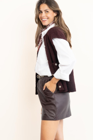 STUDIO AR |  Knitted bouclé cardigan Idony | burgundy | Picture 8