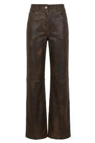 STUDIO AR |  Leather vintage look pants | brown | Picture 1