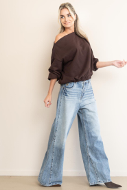 Lois Jeans |  Mid waist wide leg jeans Skate L32 | blue | Picture 4