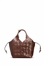 Cala Jade |  Hand braided leather bag Misu L | brown