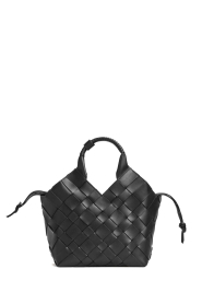 Cala Jade |  Hand breaded leather bag Misu L | black 