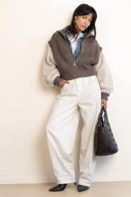Cala Jade |  Hand braided leather bag Misu L | brown | Picture 4