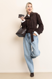 Cala Jade |  Hand braided leather bag Misu M | brown | Picture 3