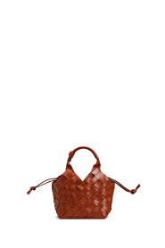 Cala Jade |  Hand braided leather bag Misu mini | Camel | Picture 1