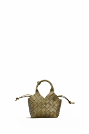 Cala Jade |  Hand braided leather bag Misu mini | green