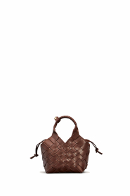 Cala Jade |  Hand braided leather bag Misu mini | brown
