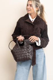 Cala Jade |  Hand braided leather wallet Caia | brown | Picture 3