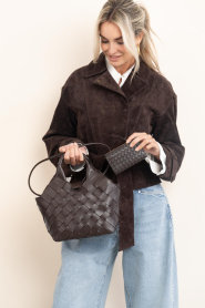 Cala Jade |  Hand braided leather wallet Caia | brown | Picture 4