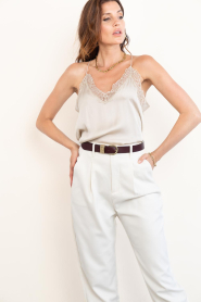 by-bar |  Satin top with lace Pia | natural | Picture 4