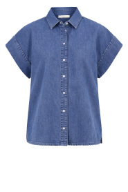by-bar |  Sleeveless denim blouse Pixie | blue | Picture 1