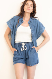 by-bar |  Sleeveless denim blouse Pixie | blue | Picture 2