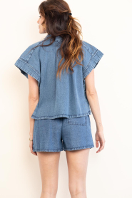 by-bar |  Sleeveless denim blouse Pixie | blue | Picture 7