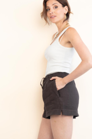 by-bar |  Linen shorts Lio | brown | Picture 6