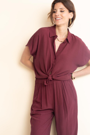 by-bar |  Sleeveless viscose blouse Barley | burgundy | Picture 4