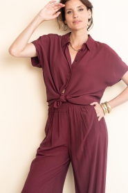 by-bar |  Sleeveless viscose blouse Barley | burgundy | Picture 5
