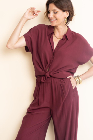 by-bar |  Sleeveless viscose blouse Barley | burgundy | Picture 6