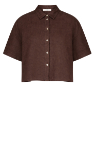 by-bar |  Linen blouse Mara | brown | Picture 1